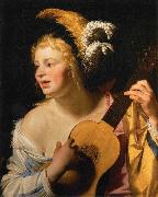 Gerard van Honthorst Woman Playing the Guitar Germany oil painting artist